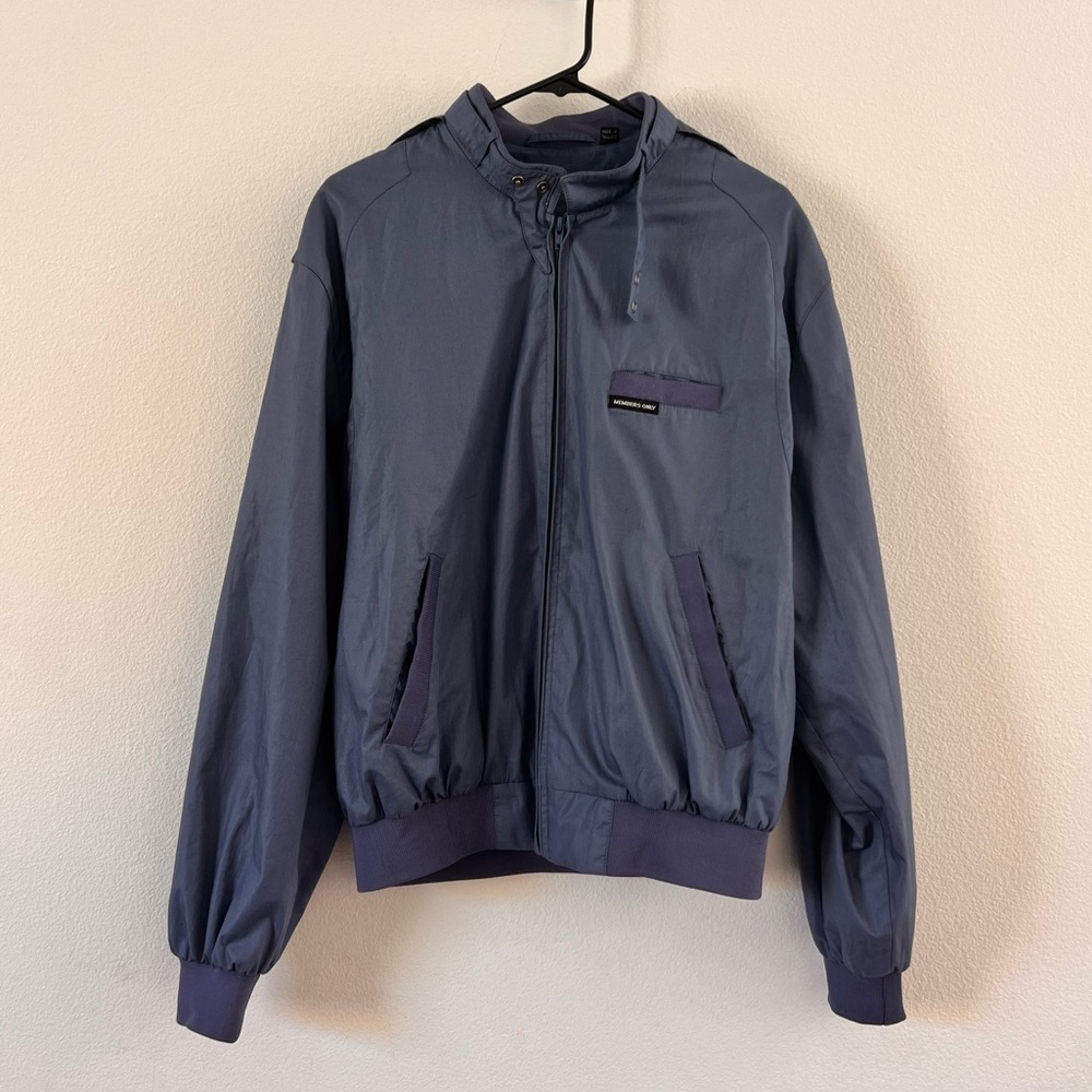 Members Only Navy Blue Windbreaker Jacket